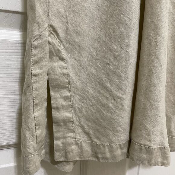 Soft Surroundings Linen Tunic Natural‎ Stone Beads Womens Medium Boho Minimalist - Picture 10 of 11